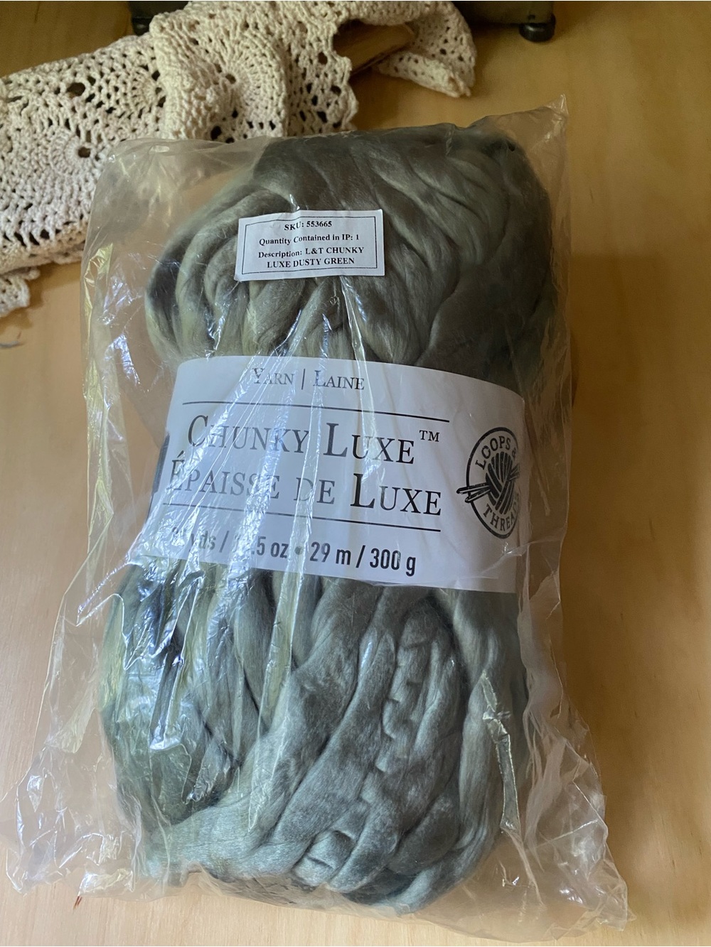 Loops & Thread Chunky Luxe Yarn - Dusty Green